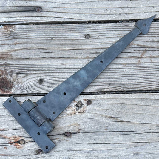 12 Inch Hand Forged T Hinge - 3/16 Inch Thickness - Spade Tip