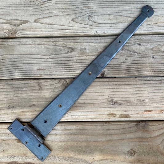 Extra Long Hand Forged T Hinge 24 Inch Round End