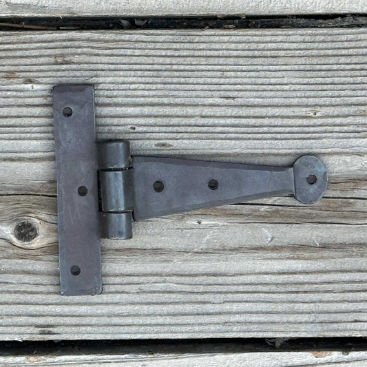 Small Hand Forged Round End Hinge 4 Inch Beeswax Finish