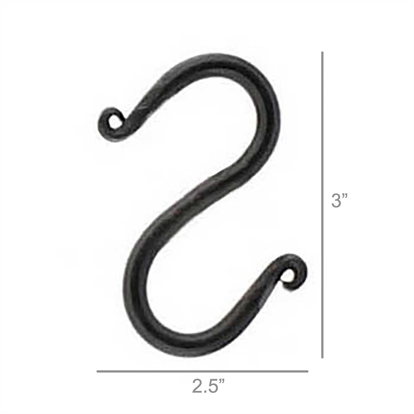 Forged Iron Link S Hook - 3 Inch Antique Black