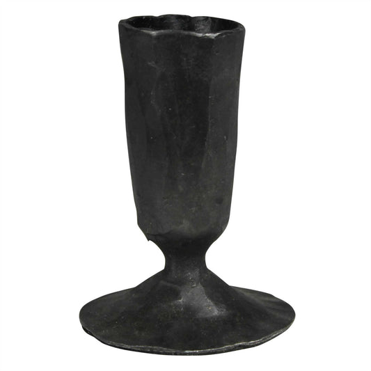 Simple Forged Iron Candlestick Holder Black