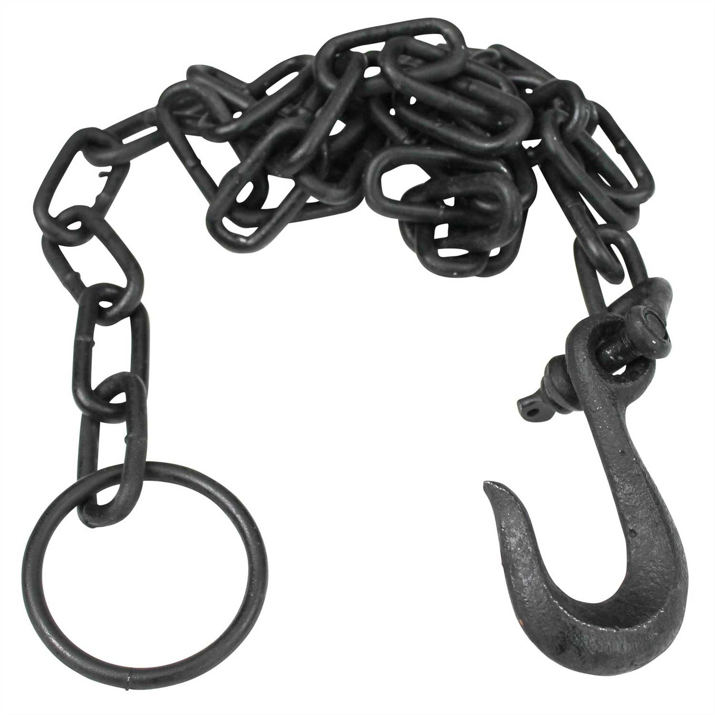 Rustic Cast Iron Chain with Hook - 6 Foot