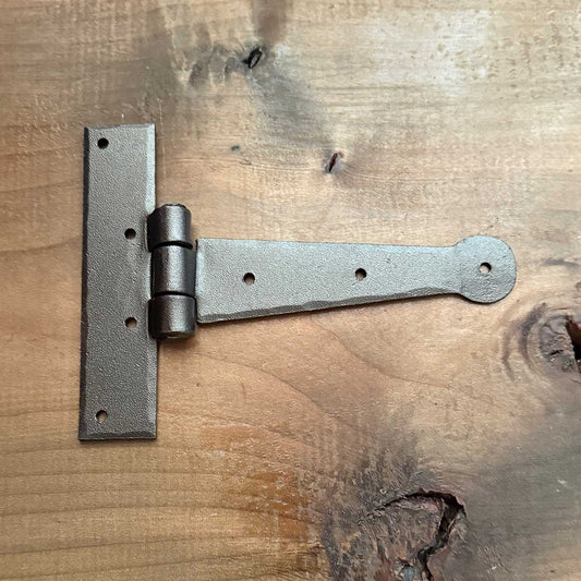 Small Hand forged T Hinge Metallic Black Finish