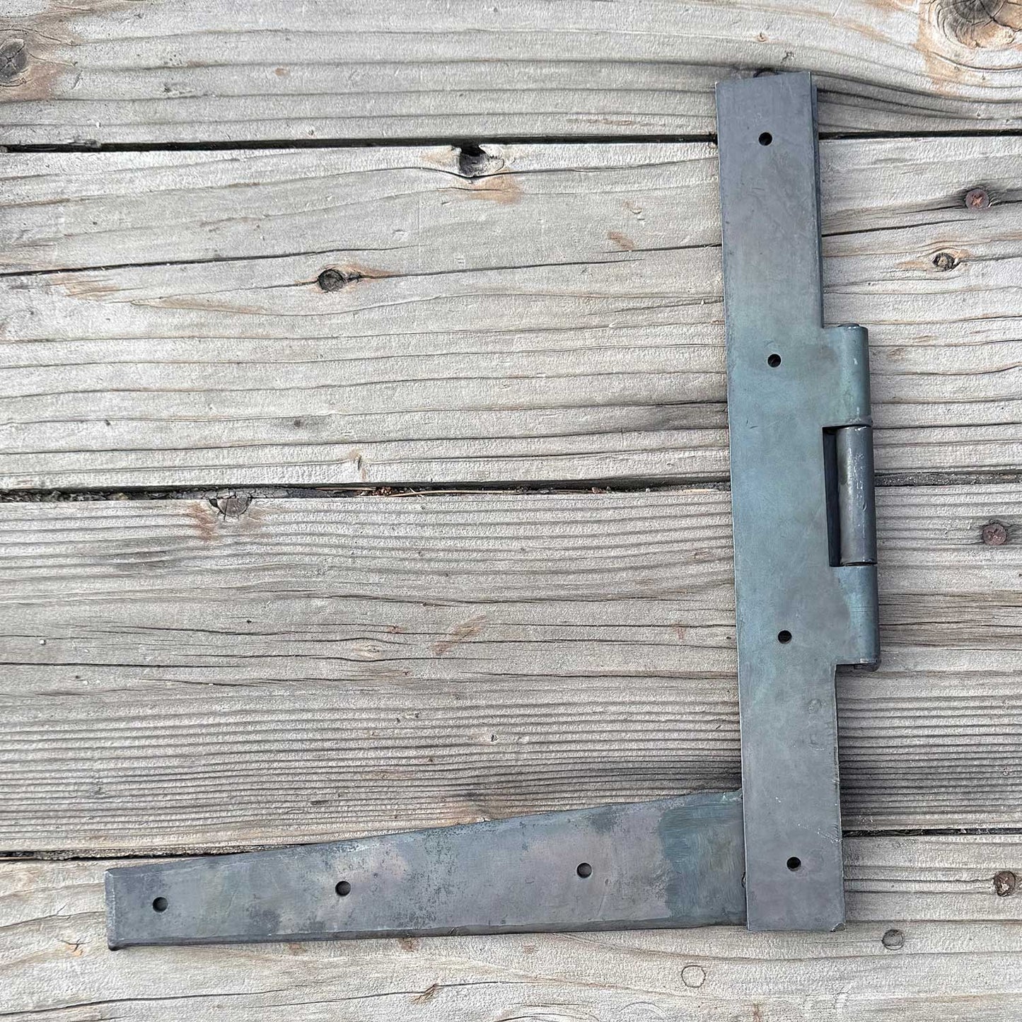 Forged Blacksmith Wax Finish L Hinge 12 Inch - Left Hand