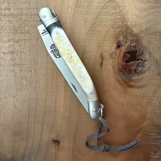 Forge de Laguiole Tradition 11 cm Pocket Knife with Cattle Horn Handle and Satin Finish