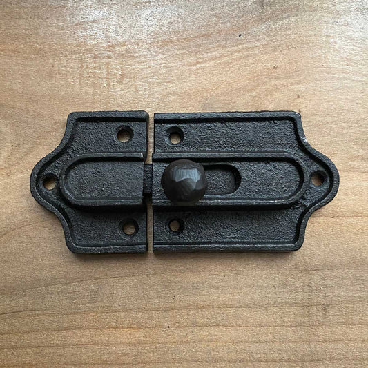 Cast Iron Latch With Sliding Iron Knob For Furniture Doors