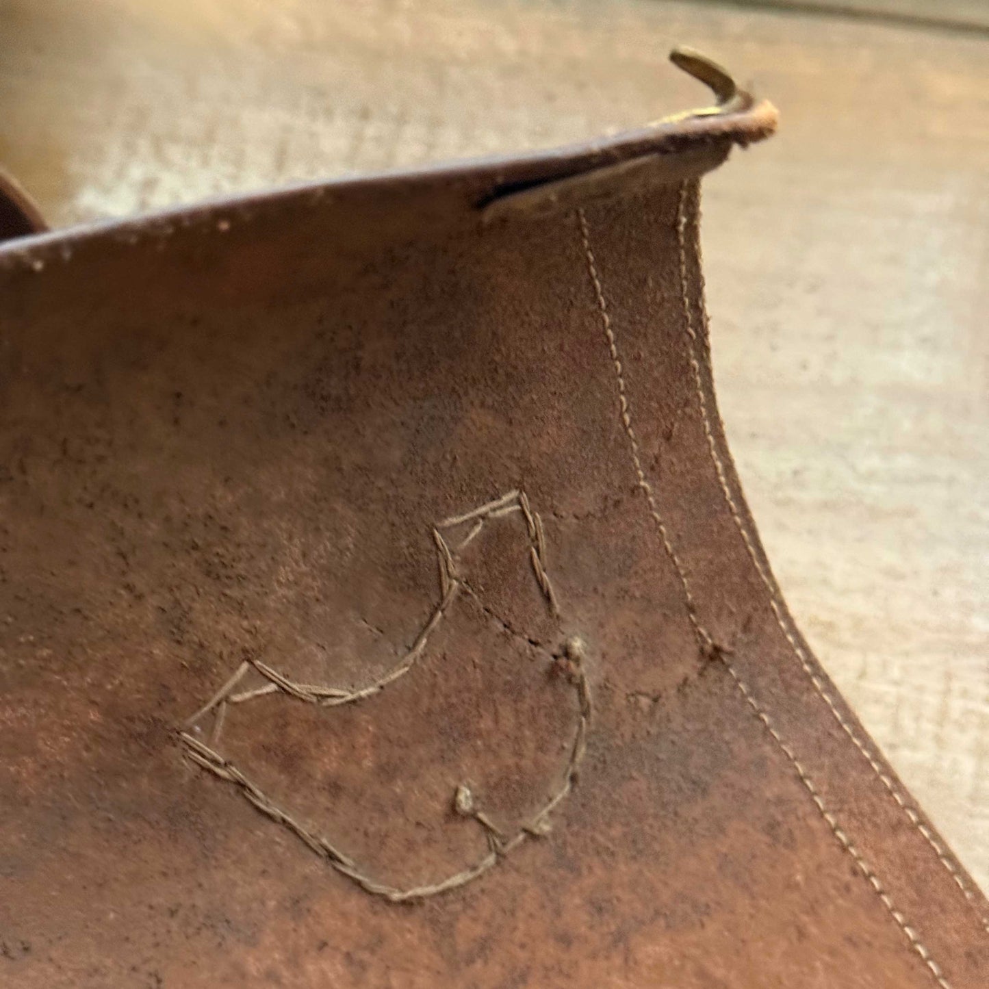 Vintage Light Horse Leather Gaiters / Leggings Stohwasser Pattern
