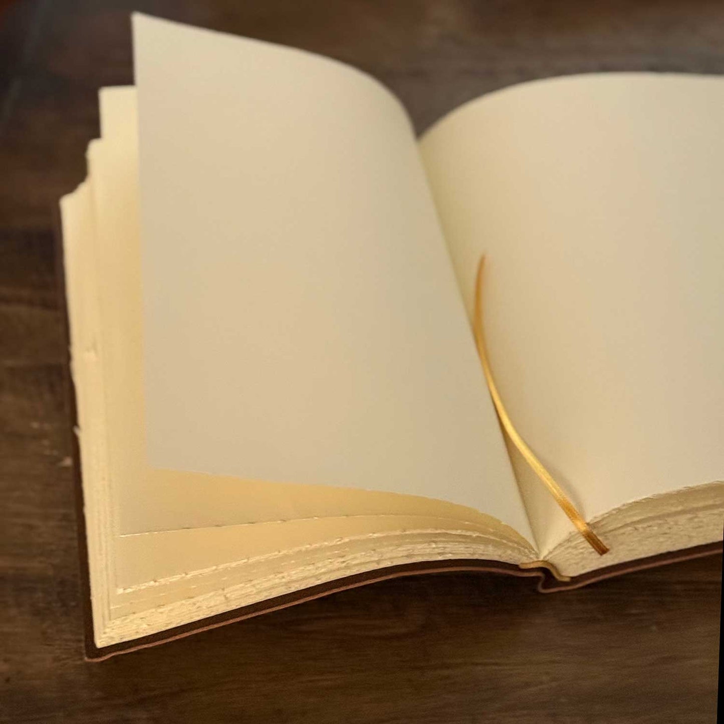 Italian Handmade Brown Leather Journal Unlined Hand-Cut Paper 7 x 10 Inches