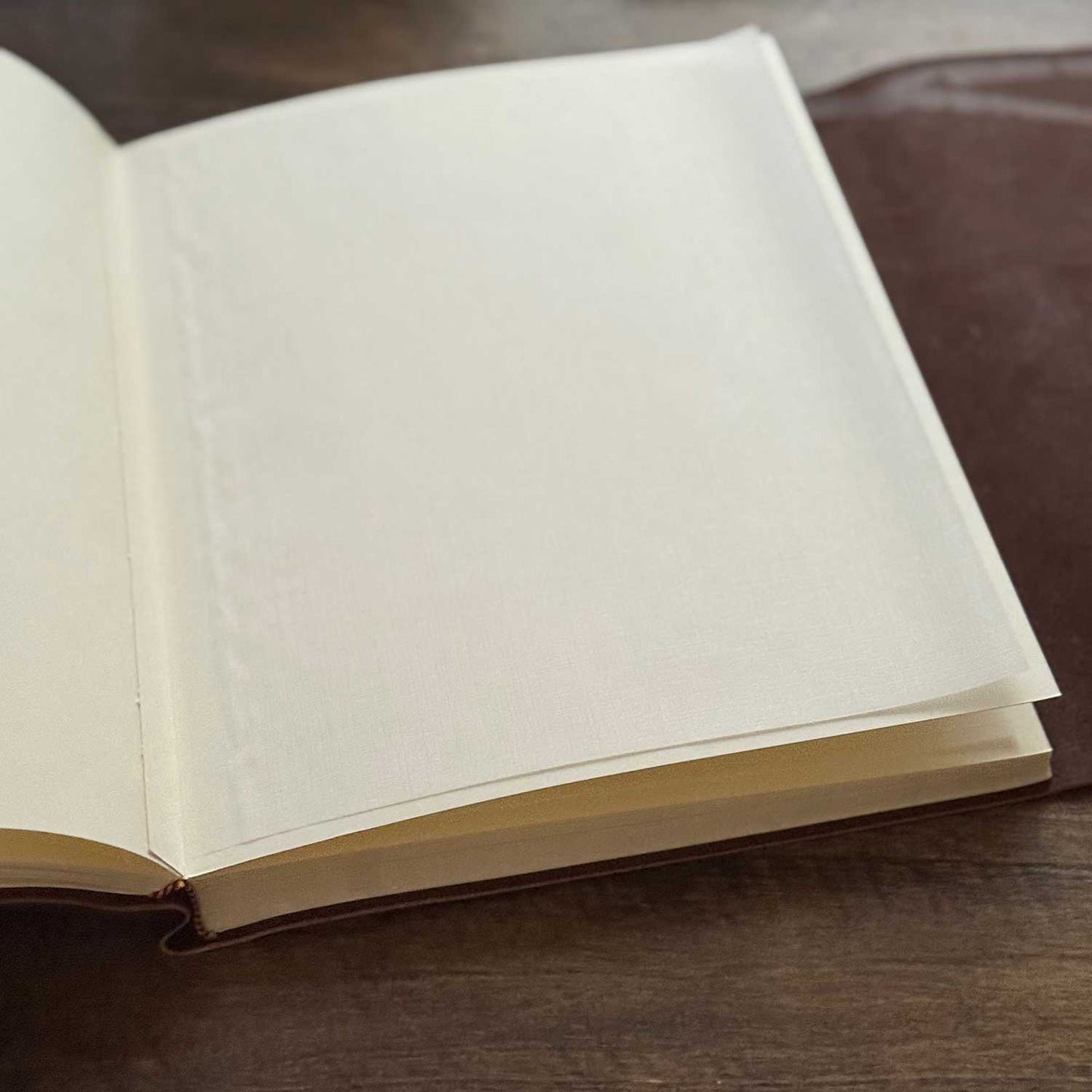 Brown Leather Photo Album with 30 Thick Card Paper Leaves / Pages