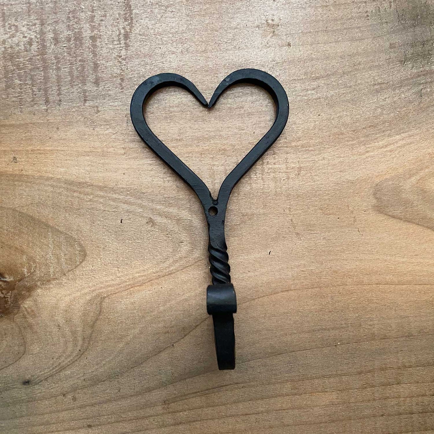 Hand-Forged Heart Hook With Twist