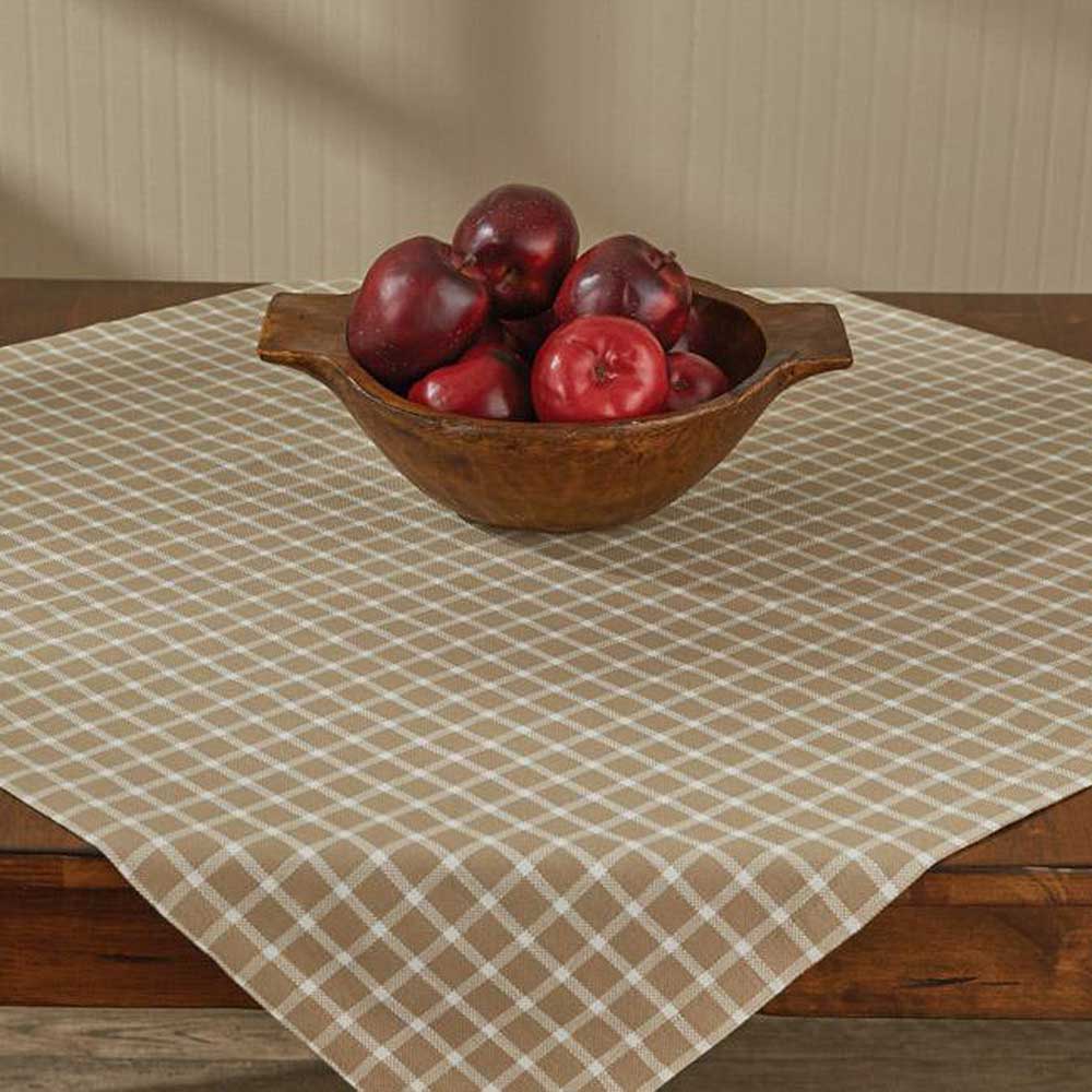 Park Designs Stoneboro Check Tablecloth Table Topper Cream 36 Inch