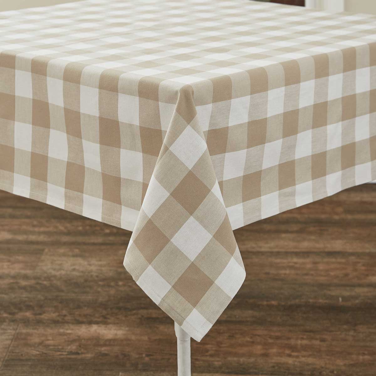 Park Designs Wicklow Check 54 Inch Natural Tan Check Tablecloth