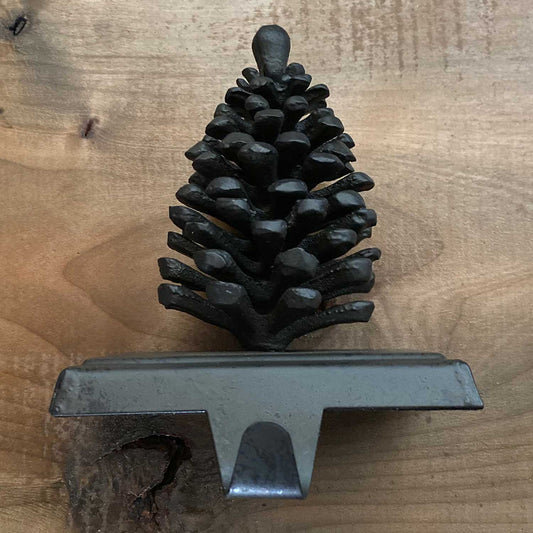 Pinecone Stocking Hanger Mantel Hook - Iron