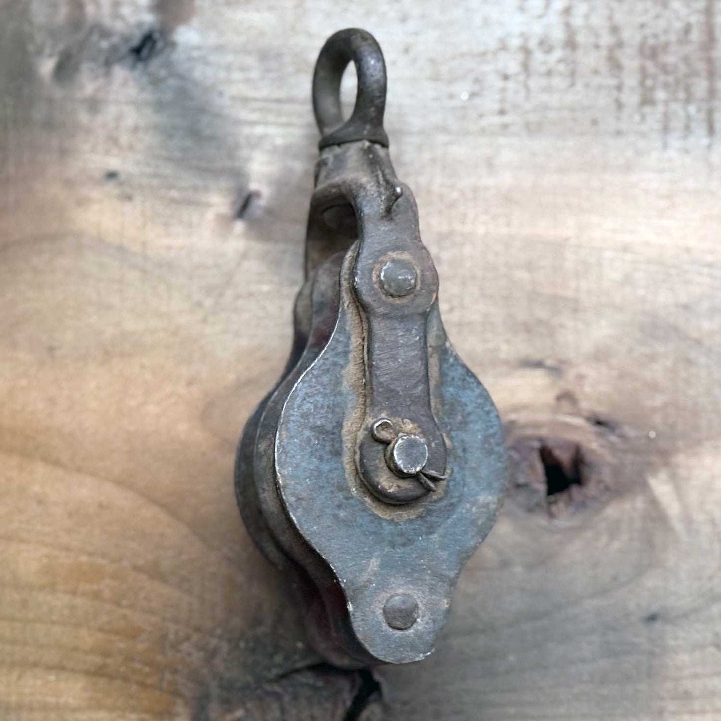 Vintage Double-Sheave (Double Wheel) Block Pulley / Barn Pulley