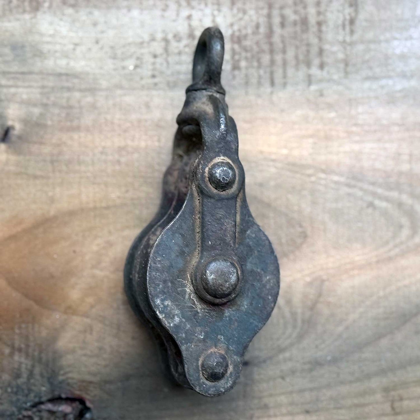 Vintage Double-Sheave (Double Wheel) Block Pulley / Barn Pulley