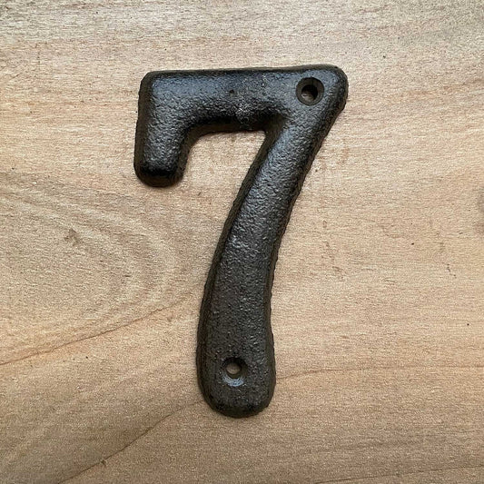Rustic Cast Iron Number 7 For Houses / Doors