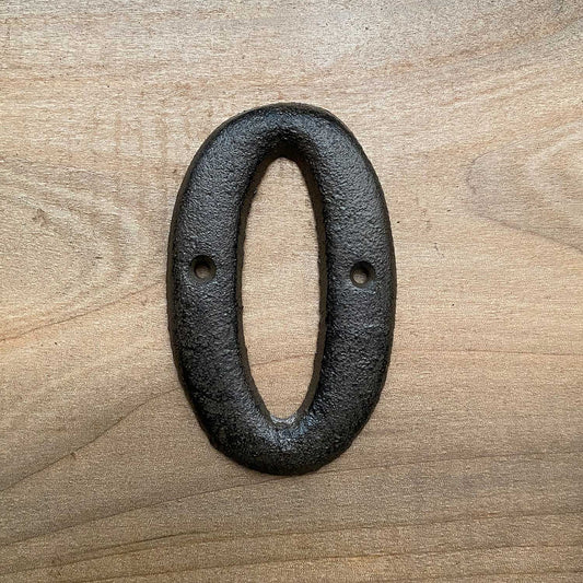 Rustic Cast Iron Number Zero For Houses / Doors