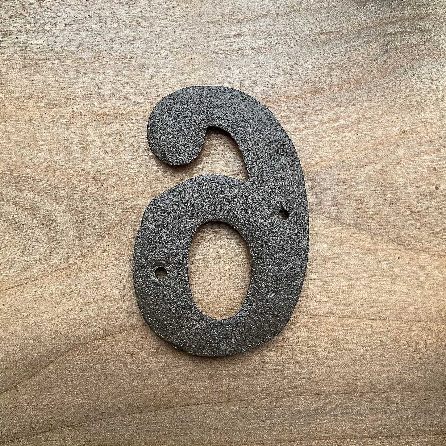 Rustic Cast Iron Number 6