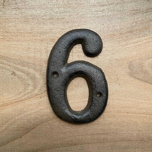 Rustic Cast Iron Number 6