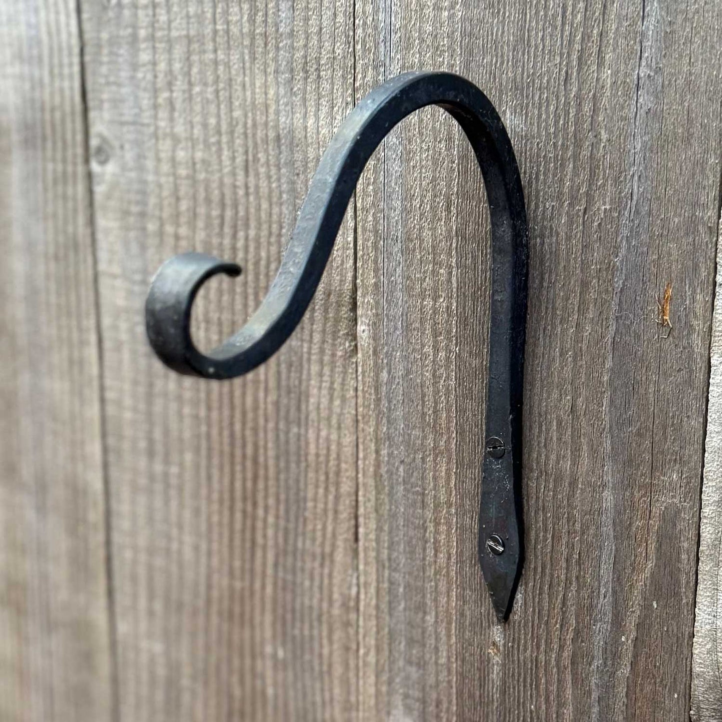 Small Hand Forged Square Bar Scroll Plant / Lantern Hook