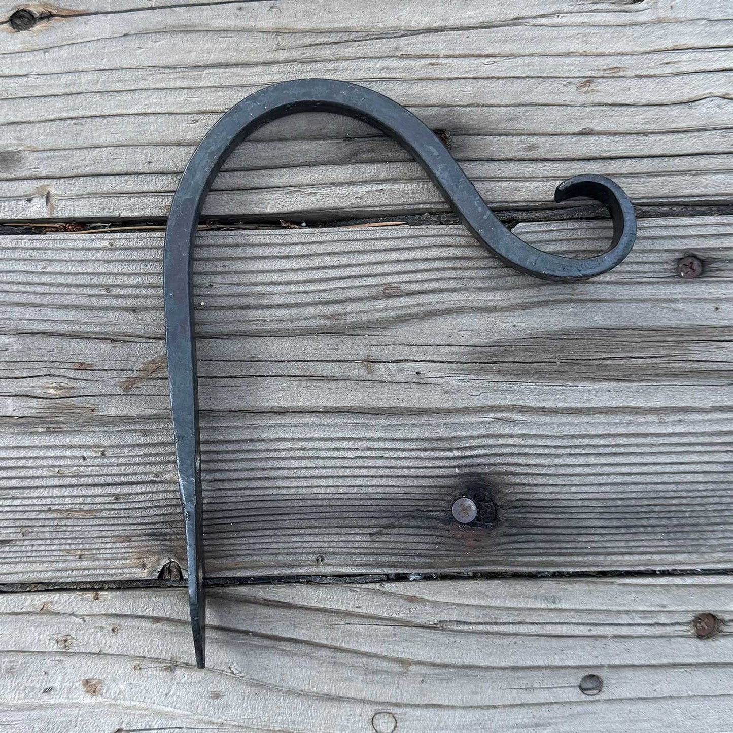 Small Hand Forged Square Bar Scroll Plant / Lantern Hook