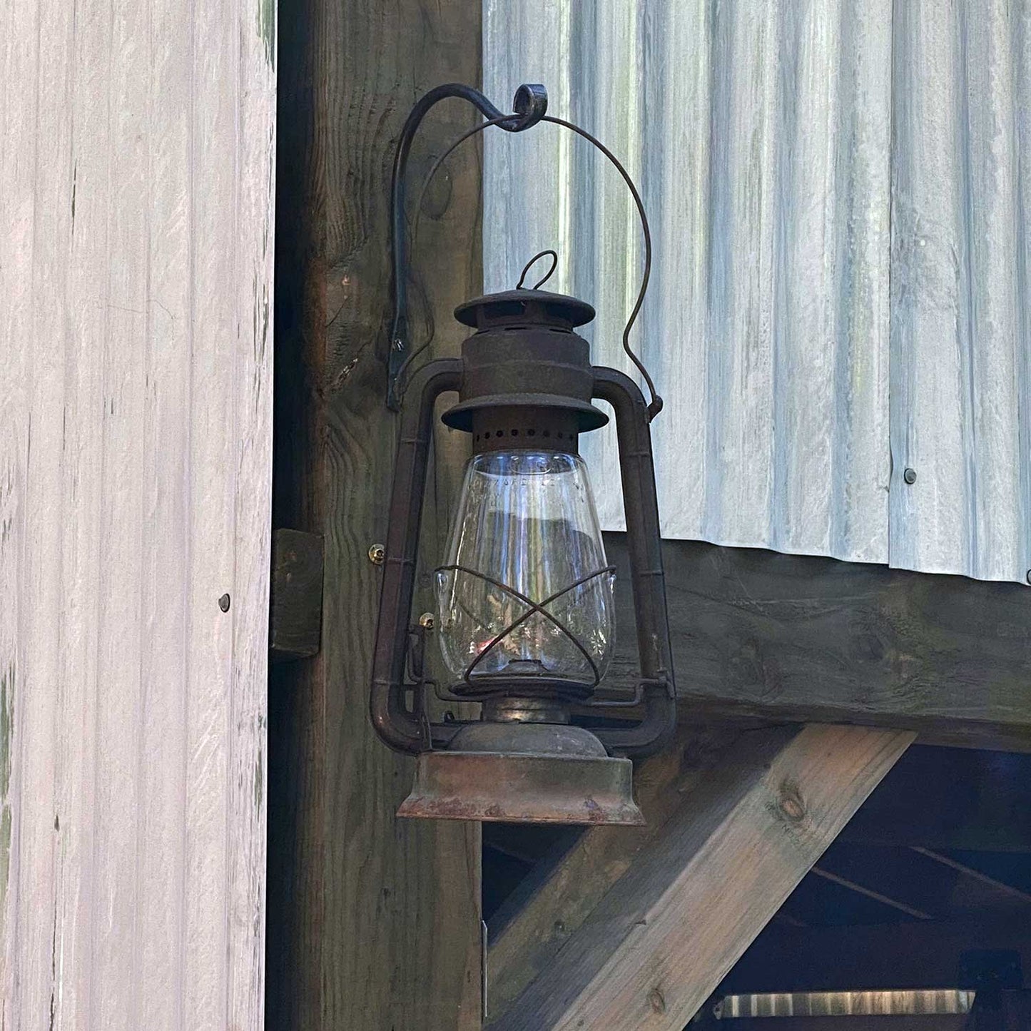 Small Rustic Hand Forged Plant Lantern Hook