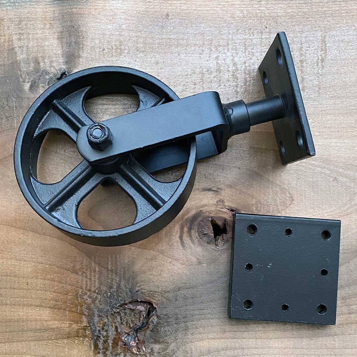 Black Cast Iron Wheel - Small Rustic