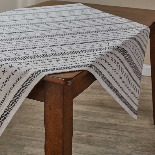 Split P Soma Jacquard Table Scarf 50 x 50 Inch Black / White Pattern