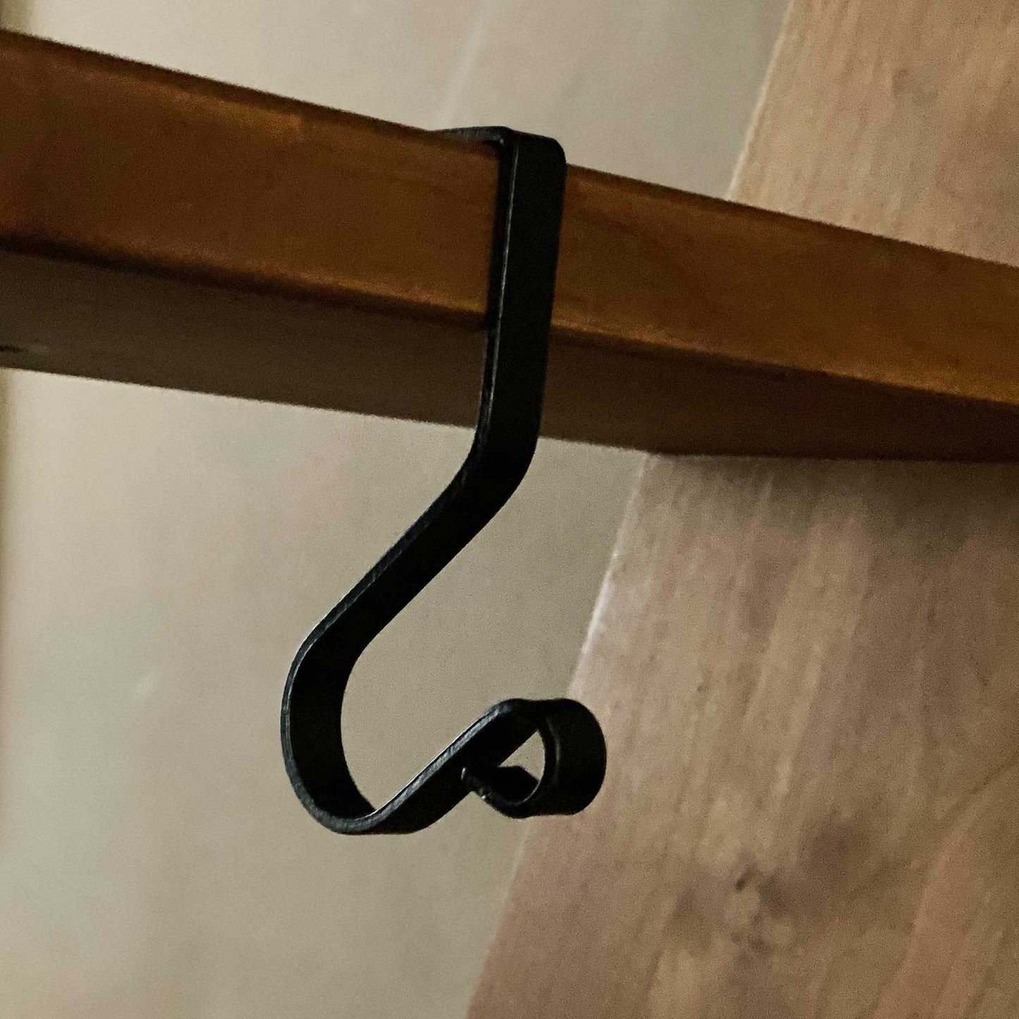 Wrought Iron Stocking Hanger Mantel Hooks For Up to 2 Inch Thick Mantle