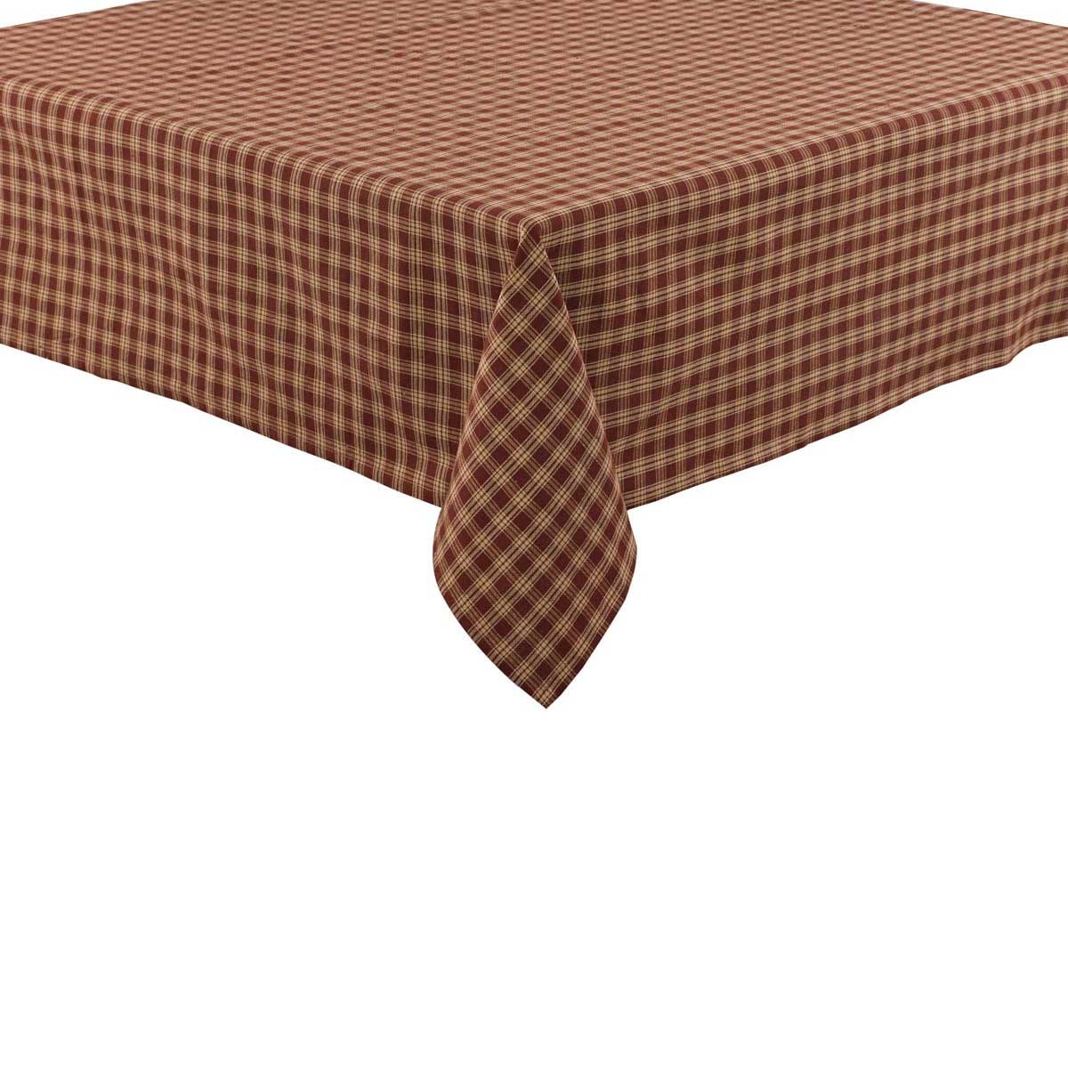 Sturbridge Tablecloth 54 Inch Wine Red Check Pattern