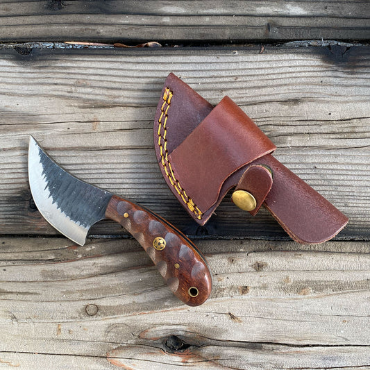 Titan Brisk Skin Knife - Custom Hand forged Ulu Inspired Blade
