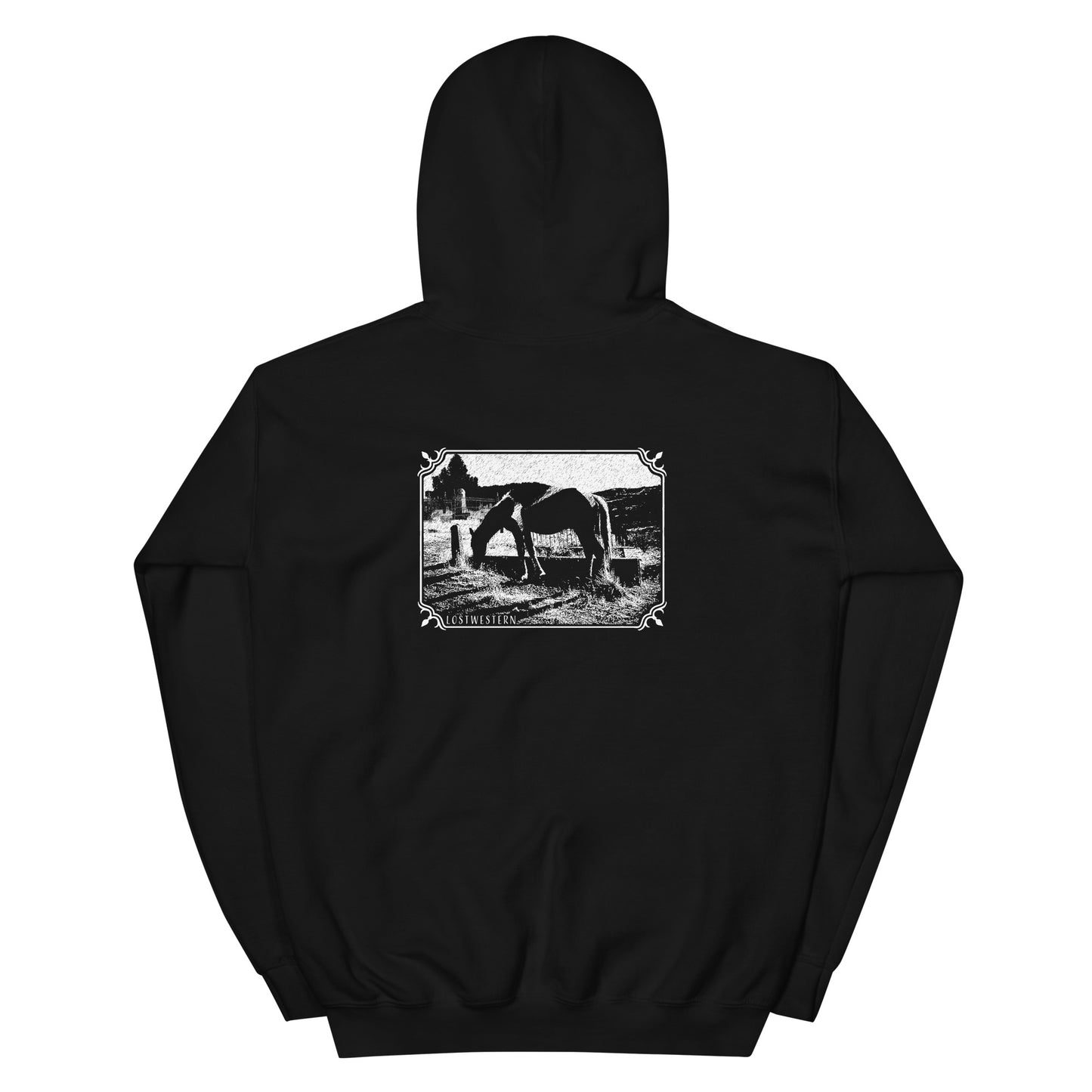 Lostwestern Ghost Town Grave Horse Heavy Blend Hoodie