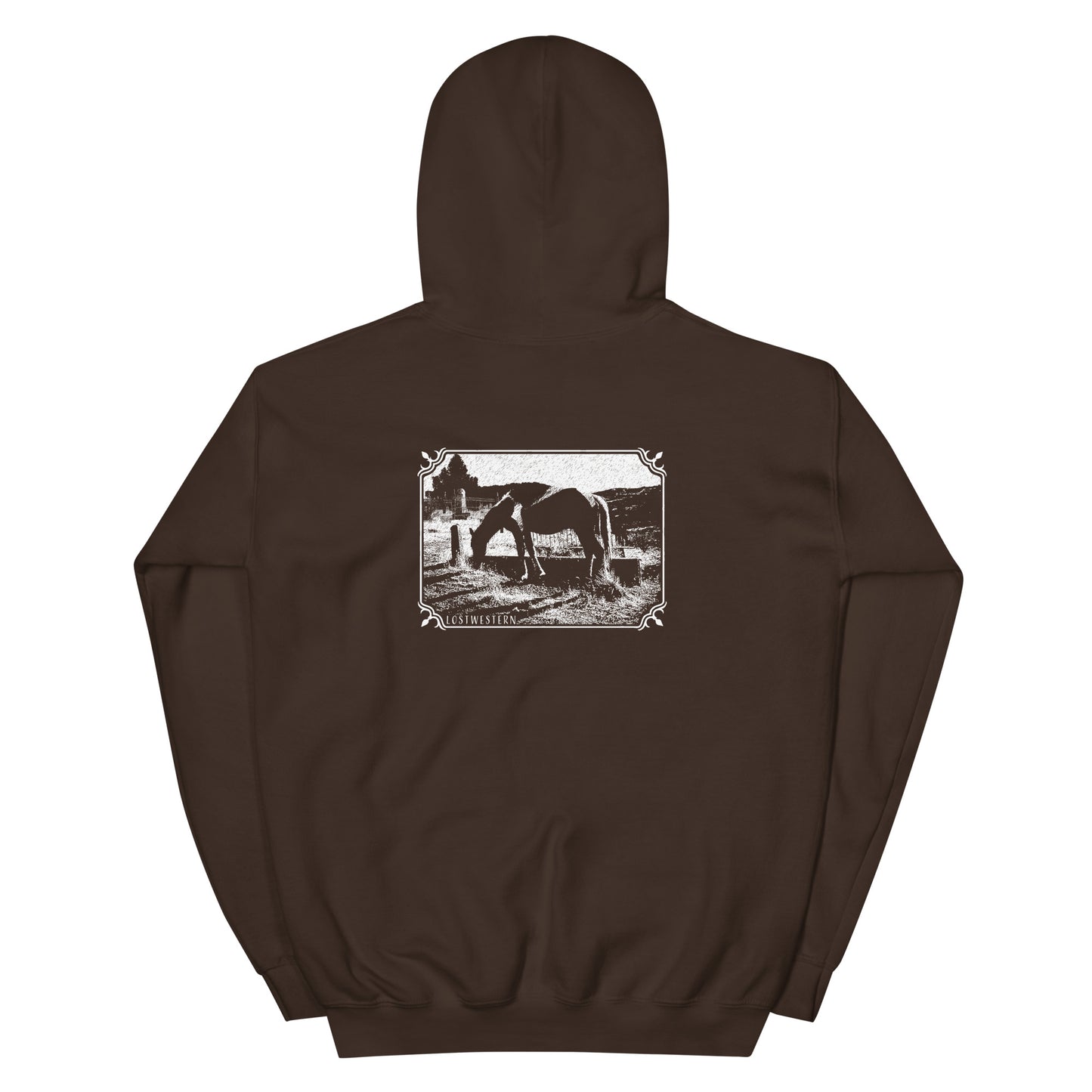 Lostwestern Ghost Town Grave Horse Heavy Blend Hoodie