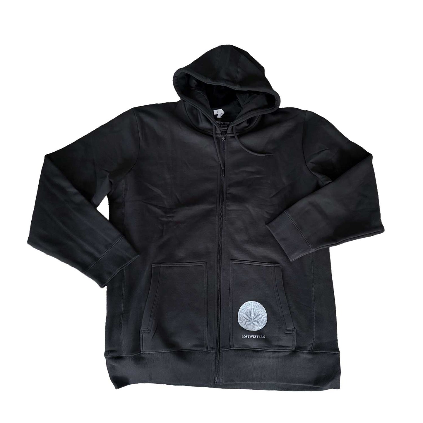 Lostwestern Organic Cotton Hoodie - Grey Sand Dollar Zip-Up