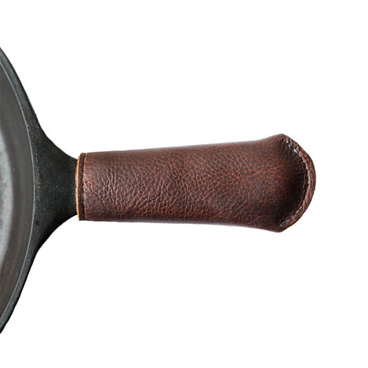 Brown Leather Cast Iron Skillet Handle Cover