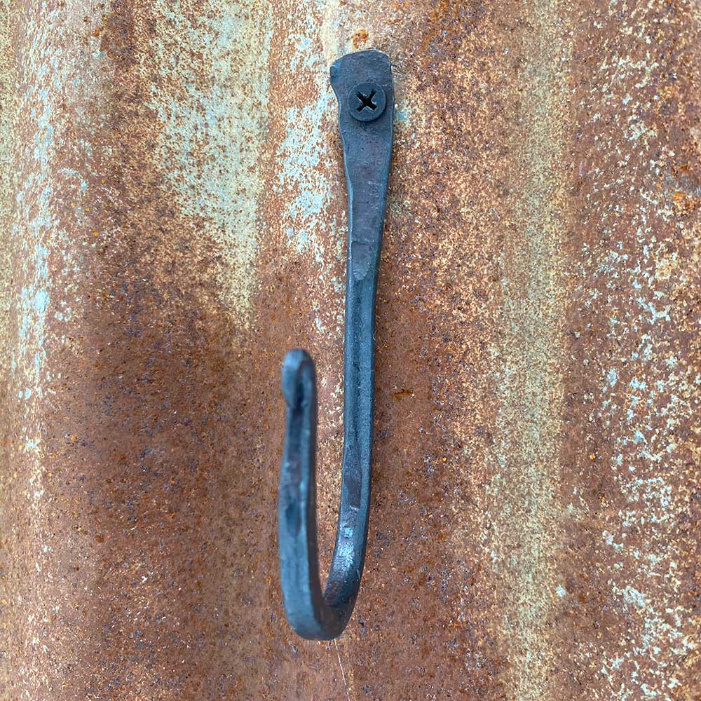 Hand Forged Hook 4 Inch Hammered Metal / Iron