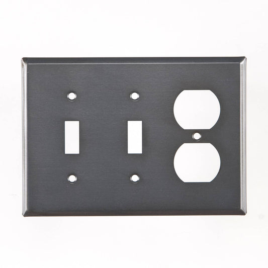 Double Switch & Outlet Cover Solid With No Patterns in Country Tin