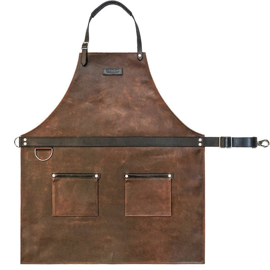 Hardmill Cognac Leather Rugged Work Apron