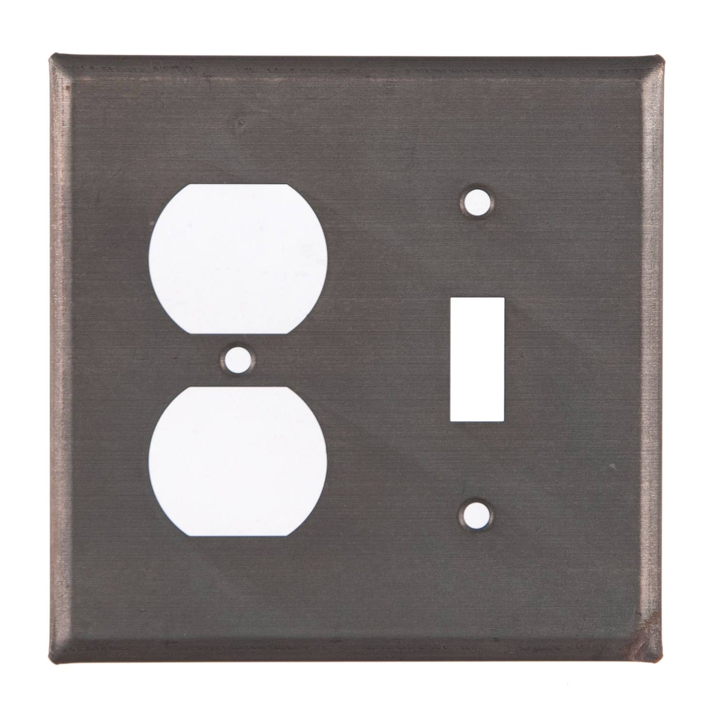 Metal Outlet & Switch Cover in Blackened Tin