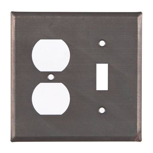 Metal Outlet & Switch Cover in Blackened Tin