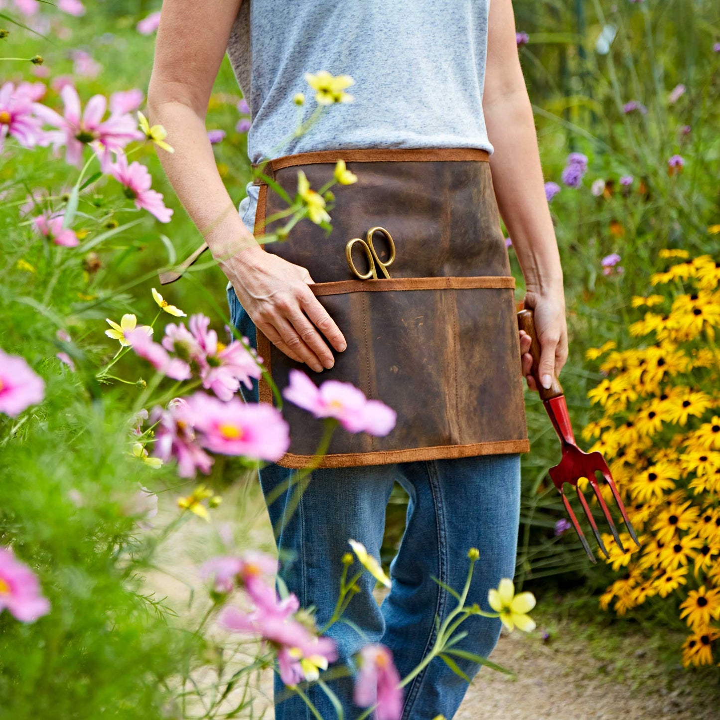 Buffalo Leather Work Apron - Gardening or Tool Belt