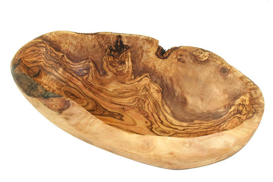 Oval Olive Wood Fruit Bowl 25 — 29 cm - Olivenholz-Erleben