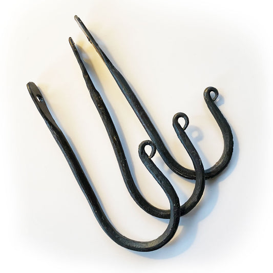 Forged Wall Hooks - Five Inch - 3 Pack