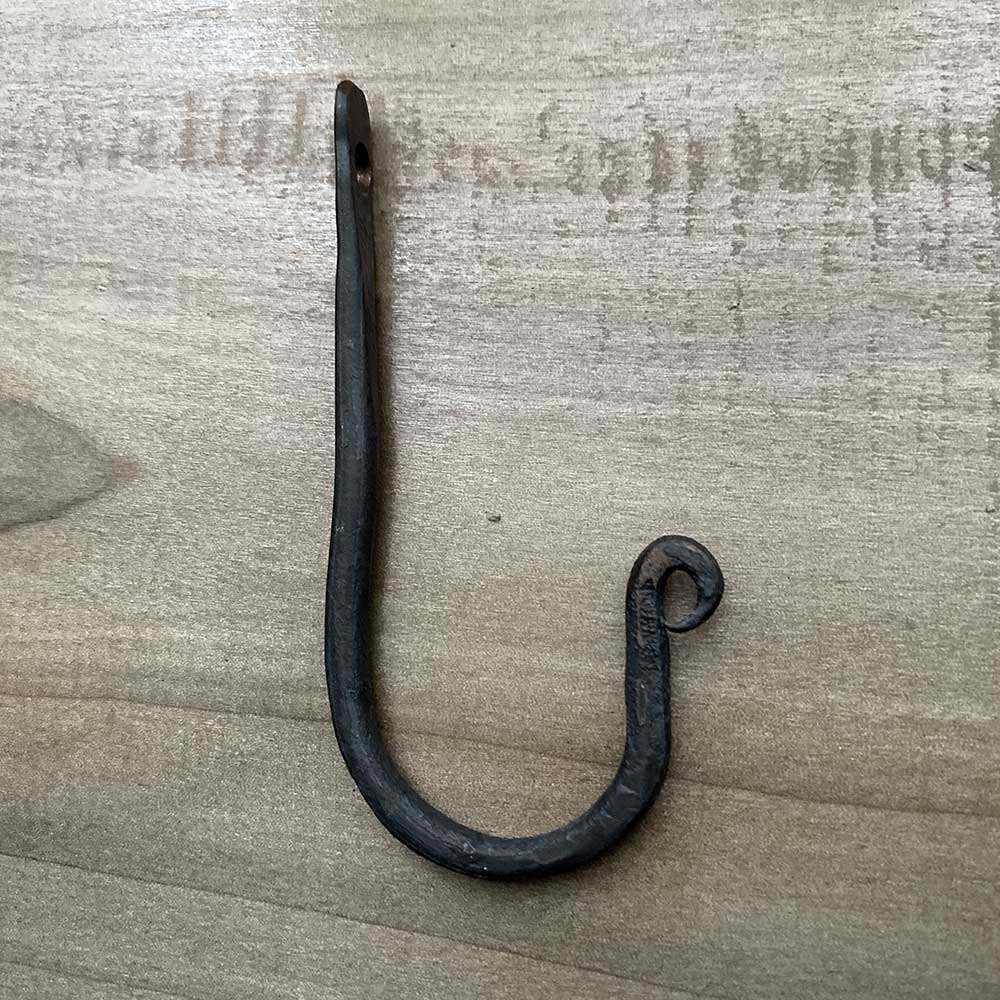 Rustic Hammer Forged Iron Wall Hooks - 4 Inch - 3 Pack