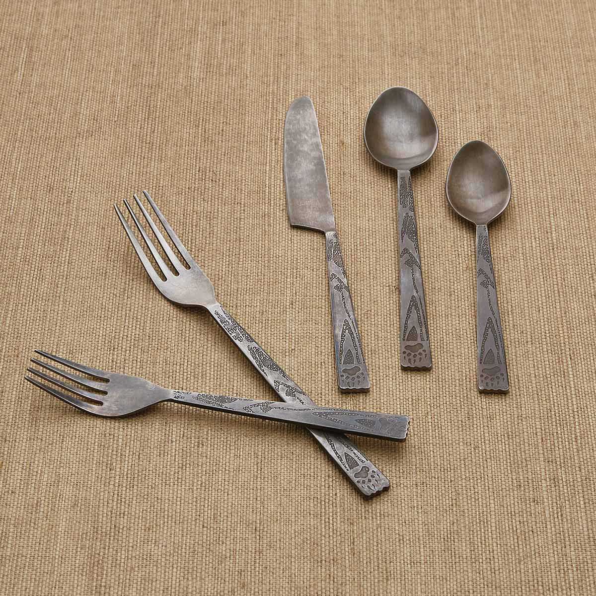 Rustic Silverware Rustic Bear Tracks Flatware Set – Lostwestern