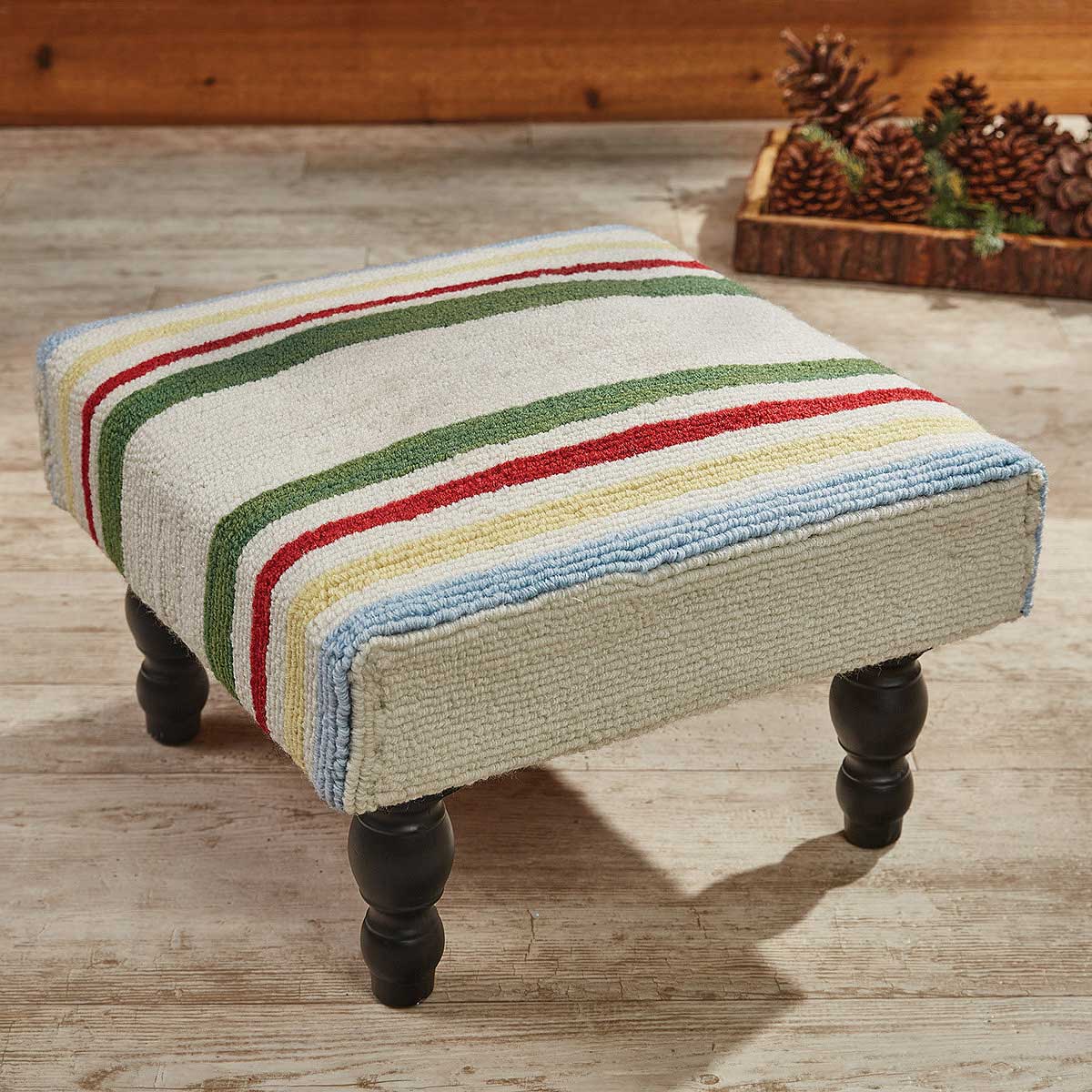 Retro Rustic Camp Stripe Stool