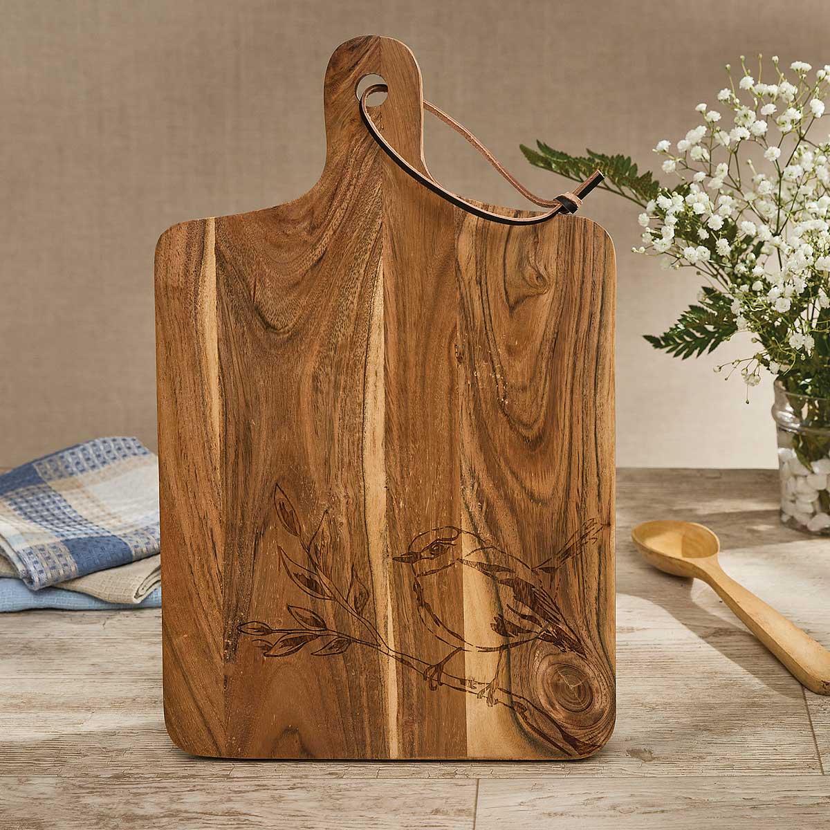 Leaves Etched Wood Cutting Board - Park Designs